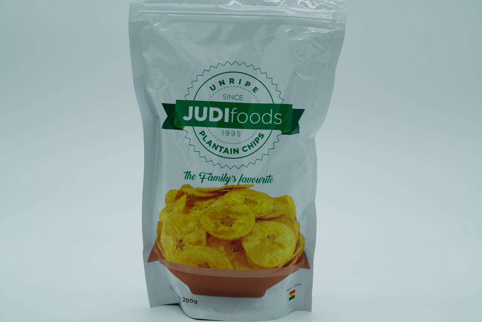 Unripe plantain chips from Ghana — authentic African snack, naturally dried and crunchy