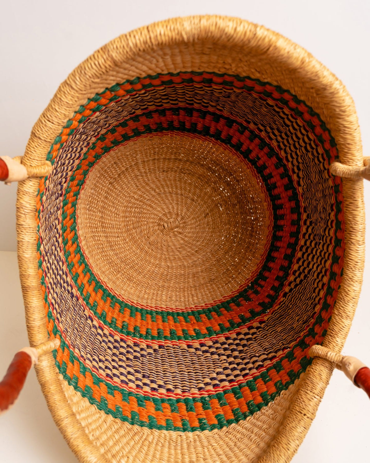 Yayra hand-woven Bolga basket — colourful ethical African artisan basket, ethically made Ghana